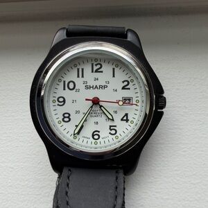 Sharp Kids Black Nylon Strap Watch with White Dial